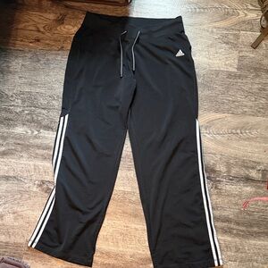 adidas Black Jogger Pants with White Side Stripes